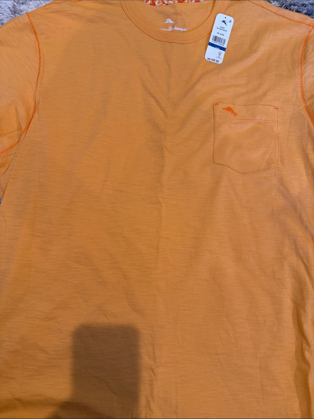 Tommy Bahama Bright Orange Short-Sleeve Pocket Tee